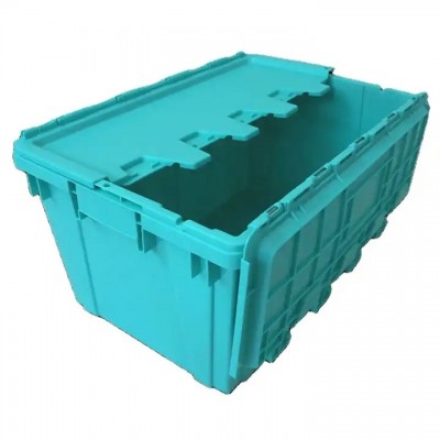 JOIN Heavy Duty Plastic Container With Attached Lids Nestable And Stackable Plastic Tote Moving Boxe