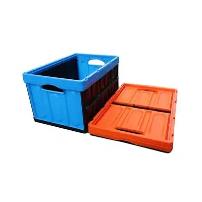 JOIN Recyclable Transport Crates Red Plastic Storage Turnover Foldable Bins With Lid Plastic Crate