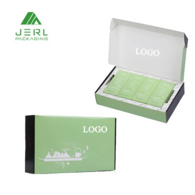 Custom Logo Green Cardboard Luxury Square Tea Gift Box Tea Packaging Box for Tea small business reus / 3