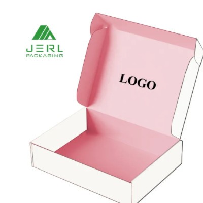 Custom Die Cut Mailing Box Carton Flat Pip Pink Shipper Postage Boxes with Logo / 3